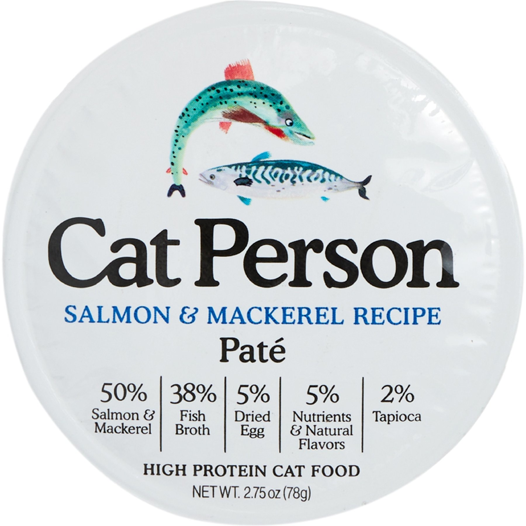 Cat Person by Weruva Salmon & Mackerel Grain-Free Pate Wet Cat Food, 2.75-oz cup, case of 24