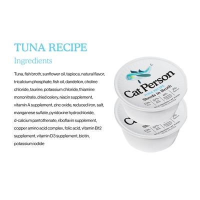 Show full view: Cat Person by Weruva Shredded Chicken & Tuna in Broth Variety Pack Grain-Free Wet Cat Food, 2.75-oz cup, case of 8 slide 5 of 10