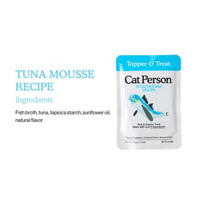 Show full view: Cat Person by Weruva Tuna Mousse Grain-Free Wet Cat Food Topper, 3-oz pouch, case of 4 slide 5 of 9