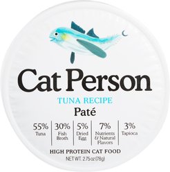 Cat Person by Weruva Tuna Grain-Free Pate Wet Cat Food, 2.75-oz cup, case of 24