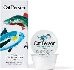 Cat Person by Weruva Tuna & Salmon Grain-Free Pate Wet Cat Food, 2.75-oz cup, case of 5