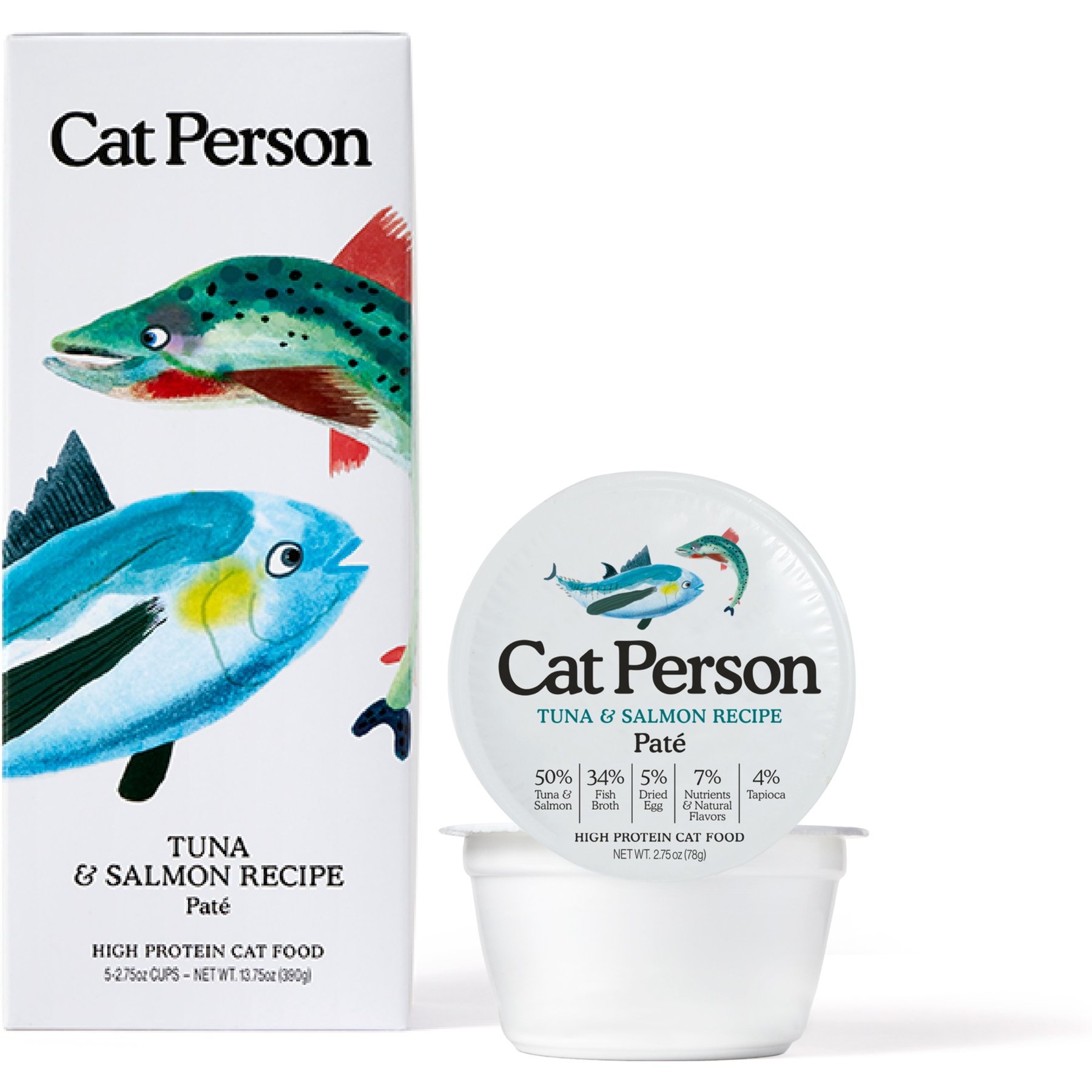 Cat Person by Weruva Tuna & Salmon Grain-Free Pate Wet Cat Food, 2.75-oz cup, case of 5