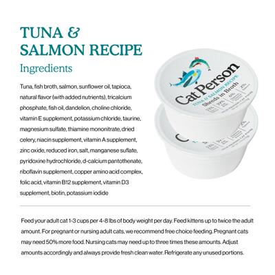 Show full view: Cat Person by Weruva Tuna & Salmon Shreds in Broth Grain-Free Wet Cat Food, 2.75-oz cup, case of 5 slide 4 of 10