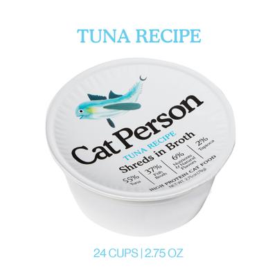 Show full view: Cat Person by Weruva Tuna Flakes in Broth Grain-Free Wet Cat Food, 2.75-oz cup, case of 24 slide 3 of 8