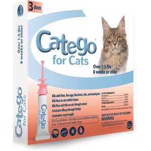 Catego Flea & Tick Spot Treatment for Cats, over 1.5 lbs, 3 Doses (3-mos. supply)