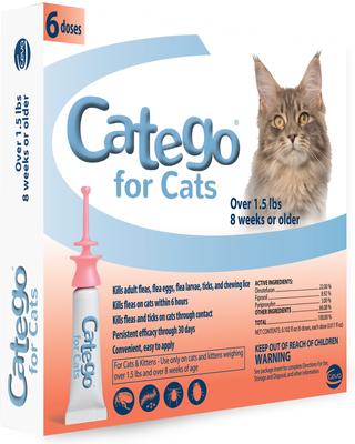 CATEGO Flea Tick Spot Treatment for Cats, over lbs, Doses