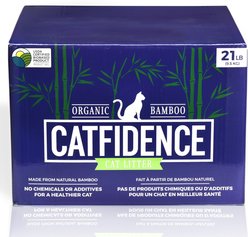 Catfidence Organic Bamboo Unscented Non-Clumping Bamboo Cat Litter, 21-lb box