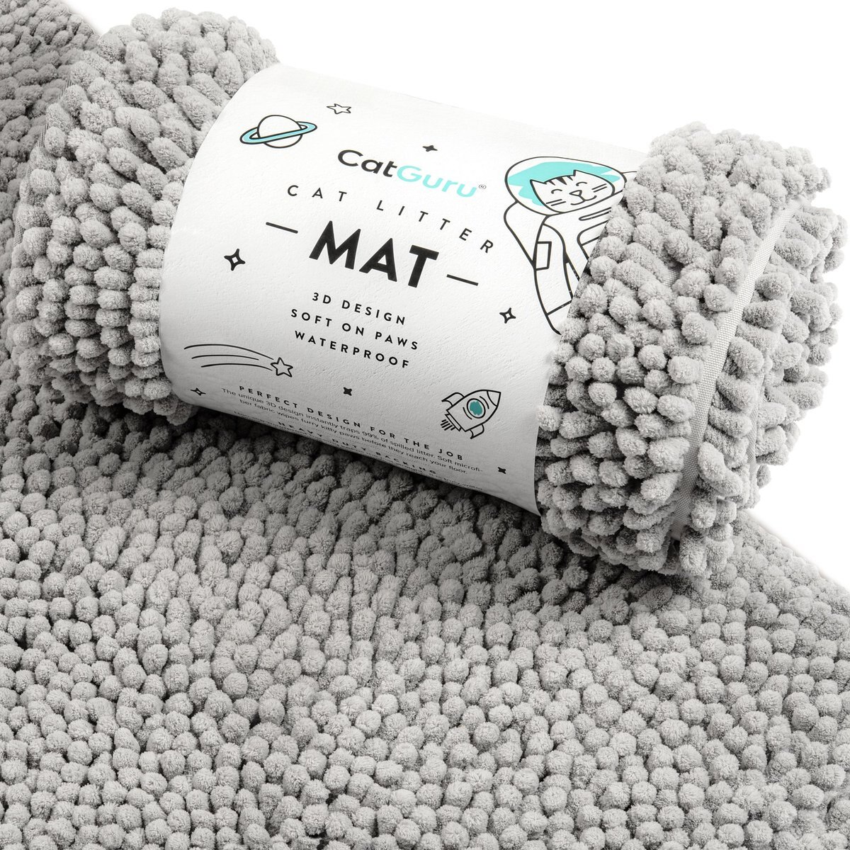 CatGuru Cat Litter Mat, Gray, Medium