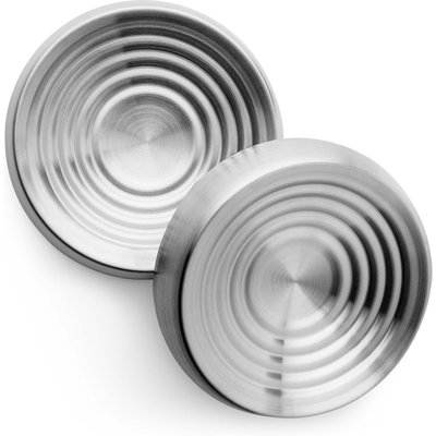 CatGuru CatGuru Round Stainless Steel Cat & Dog Food Dish, 2 count