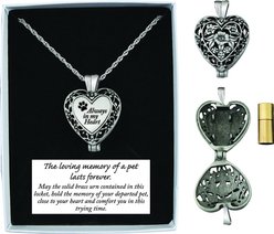 Cathedral Art Always In My Heart Memorial Ashes Locket Necklace, Pewter