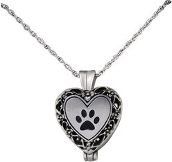 Cathedral Art Paw Print Memorial Ashes Locket Necklace, Pewter slide 2 of 5