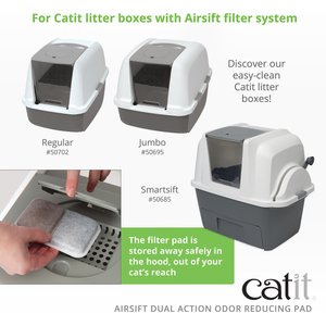 Catit Airsift Dual Odor Reducing Cotton Cat Pad, 2 pack