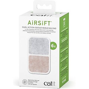 Catit Airsift Dual Odor Reducing Cotton Cat Pad, 6 pack