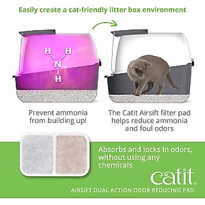 Catit Airsift Dual Odor Reducing Cotton Cat Pad, 6 pack