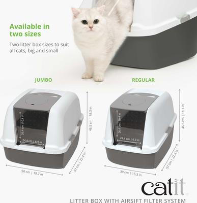 CATIT AiRSiFT Litter Pan, Grey, Jumbo