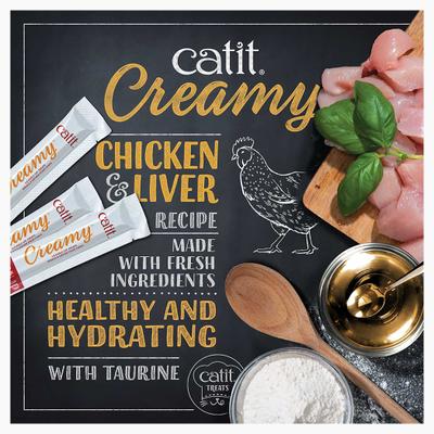 Show full view: Catit Creamy Chicken & Liver Flavor Lickable Cat Treats, 30 count slide 4 of 10