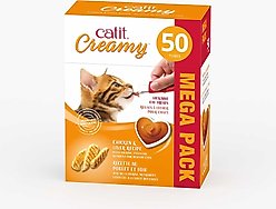 Catit Creamy Chicken & Liver Flavor Lickable Cat Treats, 50 count