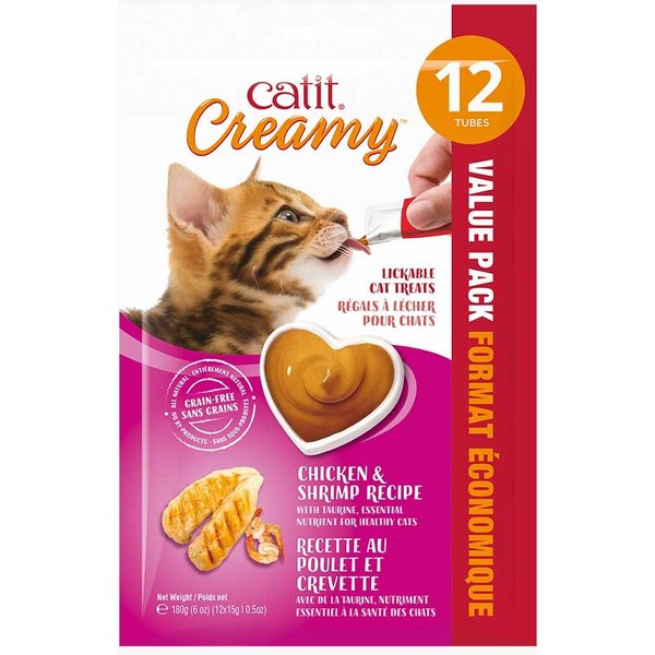 Catit Creamy Chicken & Shrimp Cat Treat Tube