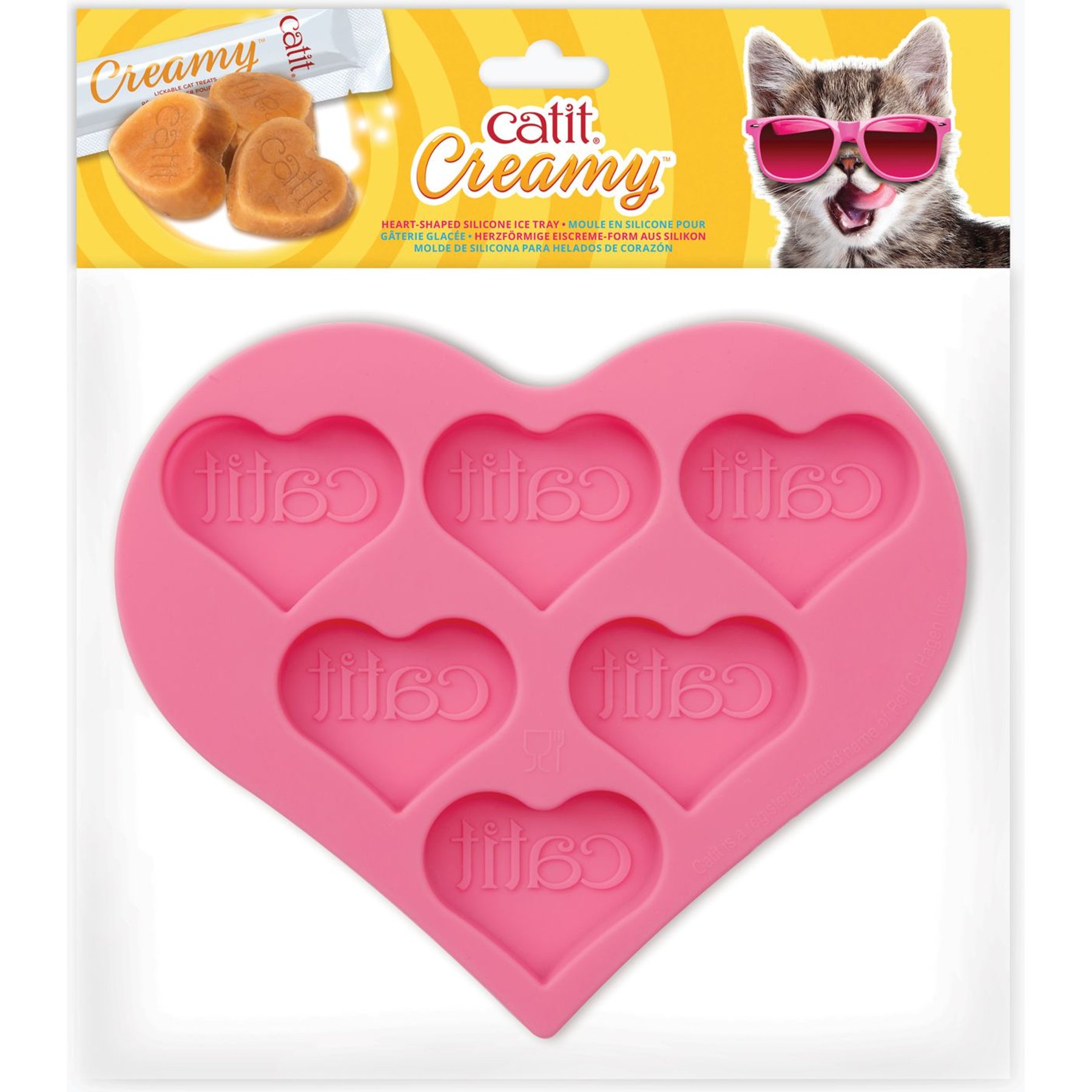 Catit Creamy Ice Pops Silicone Tray Cat Tray, Pink