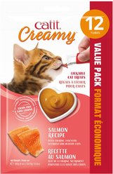 Catit Creamy Salmon Flavor Lickable Cat Treats, 12 count