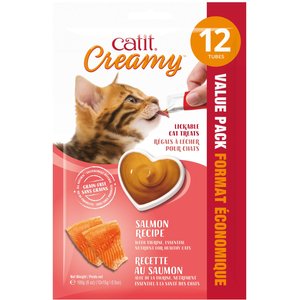 Catit Creamy Salmon Flavor Lickable Cat Treats, 12 count