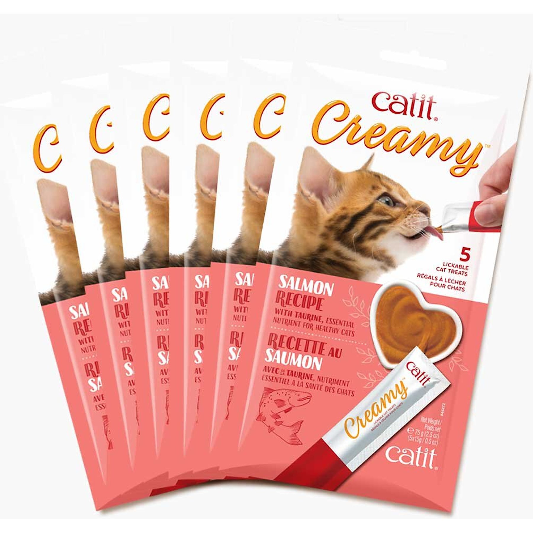 Catit Creamy Salmon Flavor Lickable Cat Treats, 30 count