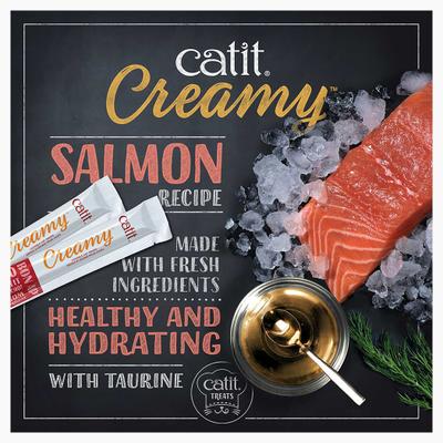 Show full view: Catit Creamy Salmon Flavor Lickable Cat Treats, 30 count slide 4 of 10