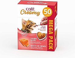Catit Creamy Salmon Flavor Lickable Cat Treats, 50 count