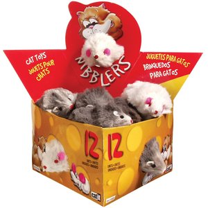 Catit Deluxe Fur Mouse Cat Toy, Large, 12 count