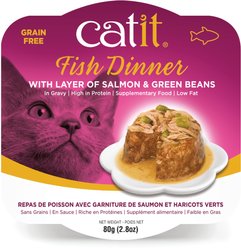 Catit Dinner Ocean Fish with Salmon & Green Beans Cat Wet Food, 2.8-oz can