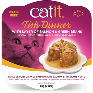 Catit Dinner Ocean Fish with Shrimp & Green Beans Cat Wet Food, 2.8-oz can