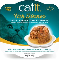Catit Dinner Ocean Fish with Tuna & Carrot Cat Wet Food, 2.8-oz can