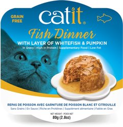Catit Dinner Ocean Fish with Whitefish & Pumpkin Cat Wet Food, 2.8-oz can