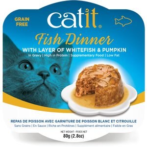 Catit Dinner Ocean Fish with Whitefish & Pumpkin Cat Wet Food, 2.8-oz can
