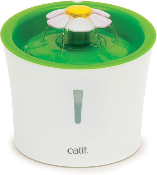 Show full view: Catit Flower Plastic Cat Fountain, 100-oz + Senses 2.0 Self Groomer Cat Brush, 1 count slide 2 of 9
