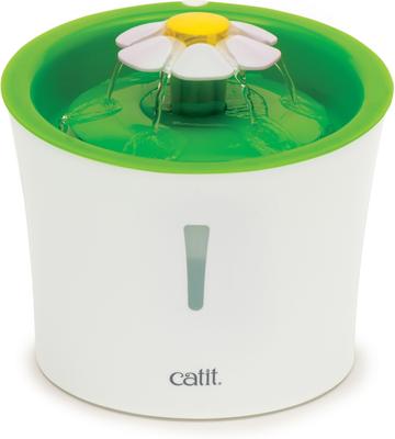 Show full view: Catit Flower Plastic Cat Fountain, 100-oz + Senses 2.0 Self Groomer Cat Brush, 1 count slide 2 of 9