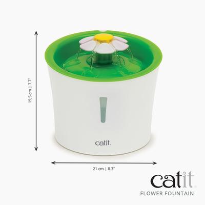 Show full view: Catit Flower Plastic Cat Fountain, 100-oz + Senses 2.0 Self Groomer Cat Brush, 1 count slide 3 of 9