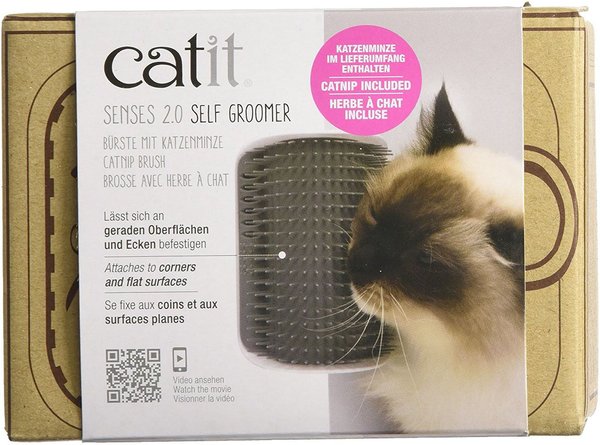 Show full view: Catit Flower Plastic Cat Fountain, 100-oz + Senses 2.0 Self Groomer Cat Brush, 1 count slide 7 of 9