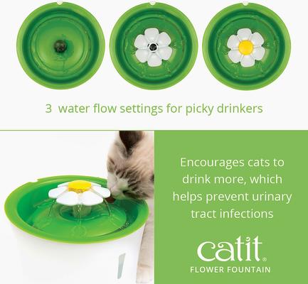 CATIT Flower Plastic Cat Fountain, 100-oz
