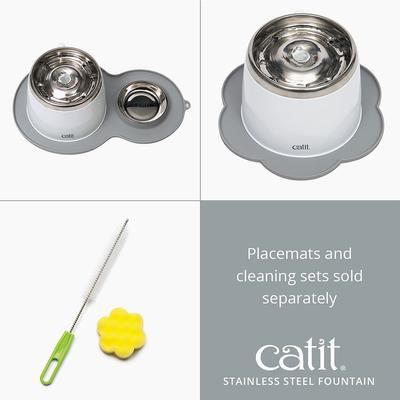 Show full view: Catit Fresh & Clear Stainless Steel Top Cat Fountain, 64-oz slide 8 of 10