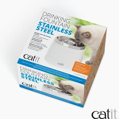 Show full view: Catit Fresh & Clear Stainless Steel Top Cat Fountain, 64-oz slide 9 of 10
