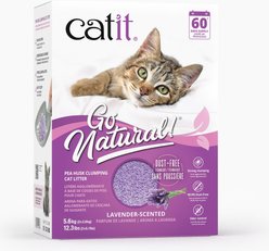 Catit Go Natural Pea Husk Clumping Cat Litter, Lavender, 12.3-lb box