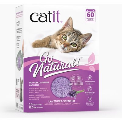 Catit Catit Go Natural Pea Husk Clumping Cat Litter, Lavender, 12.3-lb box