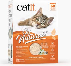 Catit Go Natural Pea Husk Clumping Cat Litter, Vanilla, 12.3-lb box