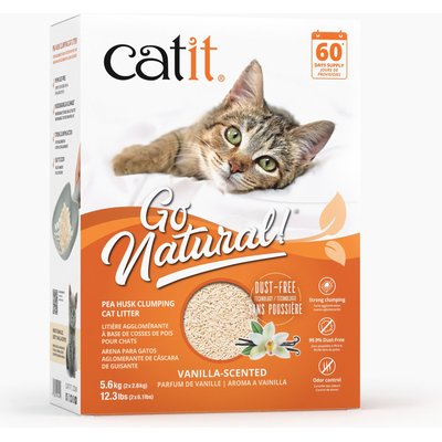 Catit Catit Go Natural Pea Husk Clumping Cat Litter, Vanilla, 12.3-lb box
