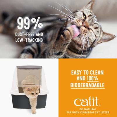 Show full view: Catit Go Natural Pea Husk Clumping Cat Litter, Vanilla, 12.3-lb box slide 7 of 8