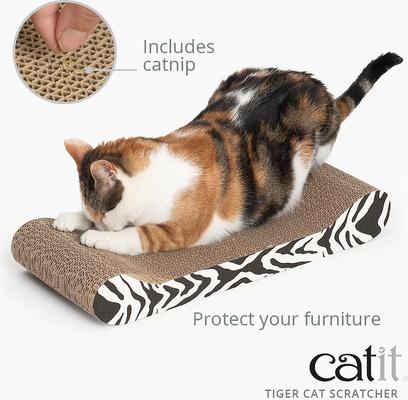 Show full view: Catit Lounge Scratcher with Catnip, White Tiger slide 3 of 8