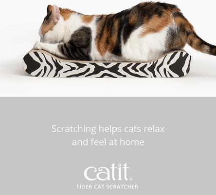 Show full view: Catit Lounge Scratcher with Catnip, White Tiger slide 4 of 8