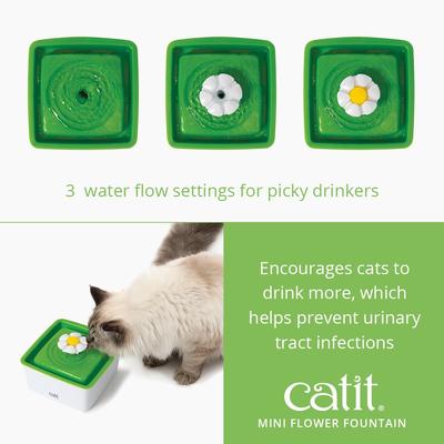 Show full view: Catit Mini Flower Plastic Cat Fountain, 50.7-oz + Triple Action Filter, 2 pack slide 5 of 9
