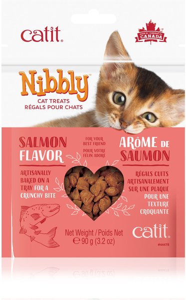 Catit Nibbly Salmon Cat Treat, 3.2-oz bag